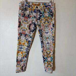 Rebecca Minkoff Ibizia Print Thompson Twill Jeans Multicolor Slim Pants Size 29